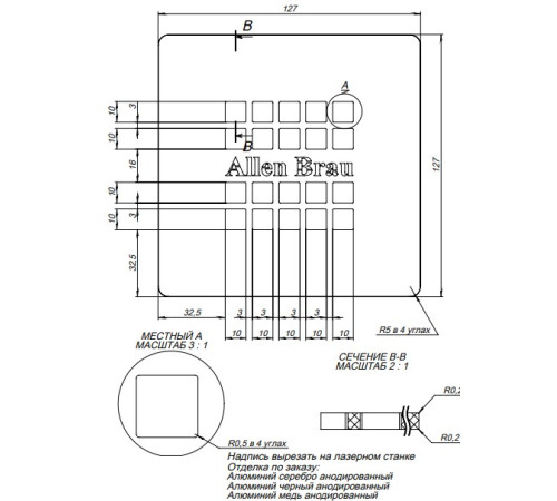 Накладка для сифона Allen Brau Priority 8.310N1-60 медь браш