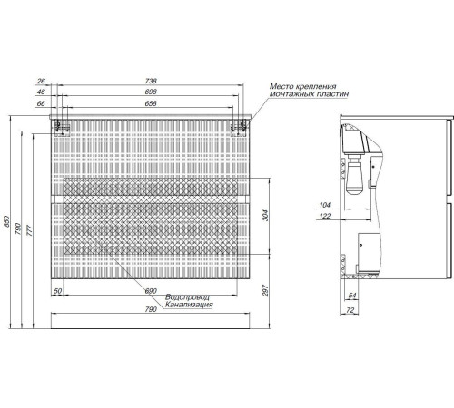 Тумба под раковину Aquanet Джейн 80 мисти грин