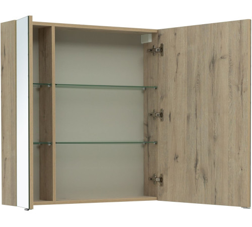 Зеркальный шкаф Aquanet Алвита New 80 дуб веллингтон белый