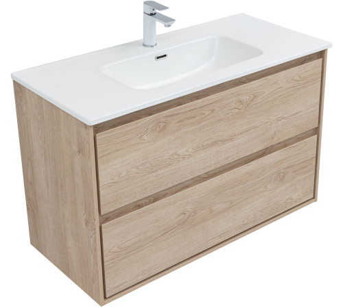 Тумба под раковину Aquanet Милан 100 дуб светлый