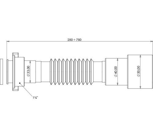 Гибкое соединение Aquanet 1 1/4'' x 40/50мм