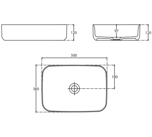 Раковина накладная Allen Brau Fantasy 50 4.11021.AN антрацит