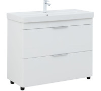 Тумба под раковину Aquanet Ирис New 100 напольная, белый глянец