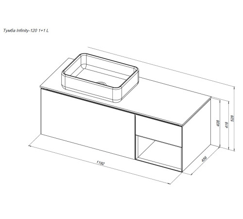 Тумба под раковину Allen Brau Infinity 120 1.21006.NO L дуб