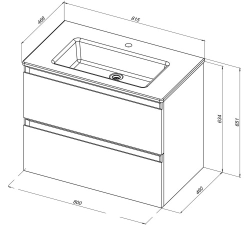 Тумба под раковину Allen Brau Eclipse 80 1.E1002.AM антрацит матовый