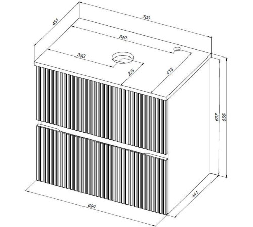 Тумба под раковину Aquanet Джейн 70 мисти грин