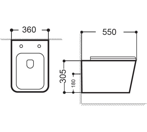 Унитаз подвесной Aquanet Rimless Tavr-W BL-103N-WHT