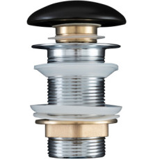 Донный клапан Aquanet черный матовый, без перелива