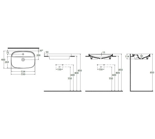 Раковина накладная Allen Brau Fantasy Sphere 55 4.11034.31 черный матовый