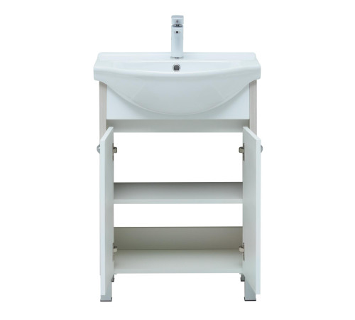 Тумба под раковину Aquanet Донна 60 белый дуб/белый (2 дверцы)