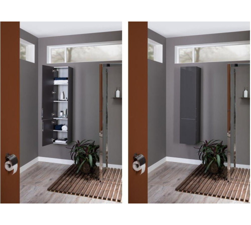 Шкаф-пенал Aquanet Алвита 35 L серый антрацит