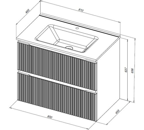 Тумба под раковину Aquanet Джейн (Flat) 80 маренго