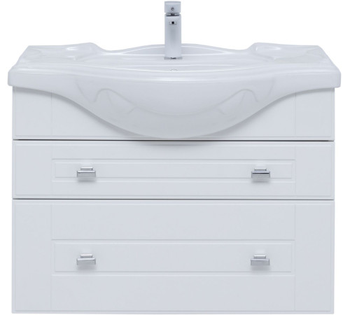 Тумба под раковину Aquanet Рондо 85 белый глянец