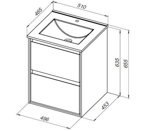 Тумба под раковину Aquanet Милан 50 дуб рустикальный
