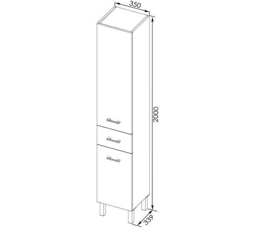 Шкаф-пенал Aquanet Верона 35 L белый