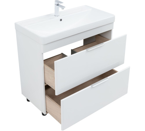 Тумба под раковину Aquanet Ирис New 90 напольная, белый глянец