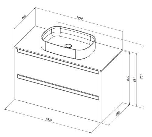 Тумба под раковину Allen Brau Fantasy 100 1.11003.AM 2.0 антрацит матовый