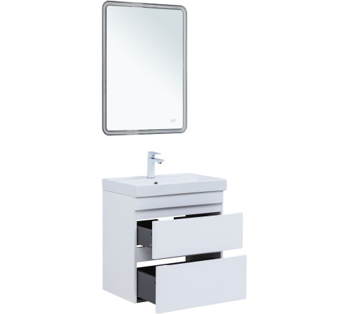 Тумба под раковину Aquanet Слим 60 белый сатин