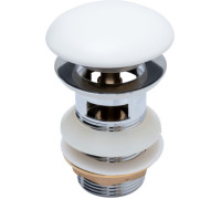 Донный клапан Aquanet белый матовый, с переливом