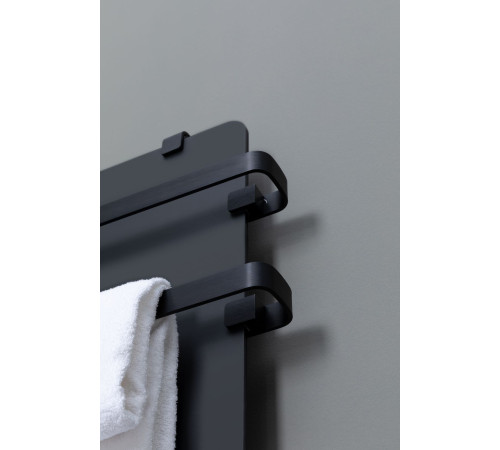 Полотенцесушитель электрический Allen Brau Infinity 120x44 с рейлингом 2.0 и креплением, черный матовый