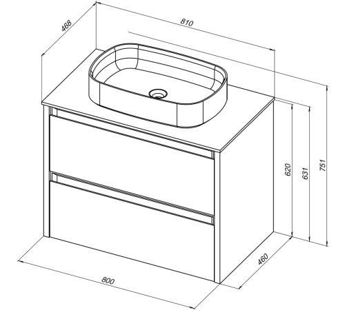 Тумба под раковину Allen Brau Fantasy 80 1.11001.PWM 2.0 папирус матовый
