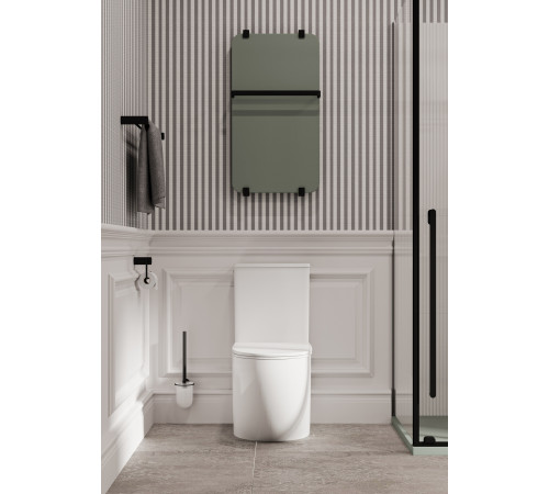 Полотенцесушитель электрический Allen Brau Infinity 80x44 с рейлингом и креплением, черный браш