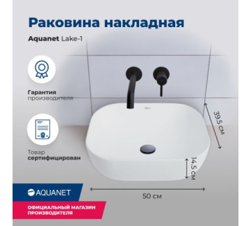 Раковина накладная Aquanet Lake-1