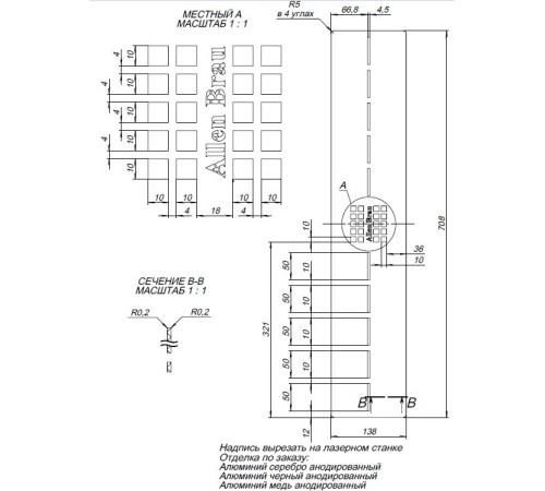 Накладка для сифона Allen Brau Infinity 8.210N2-BBA черный браш