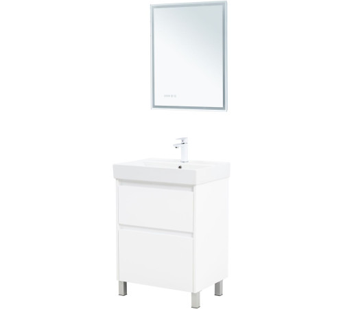 Тумба под раковину Aquanet Nova Lite 2.0 60 напольная, белый глянец