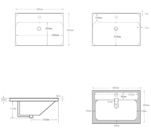 Раковина Aquanet Flash Mini 60 белая
