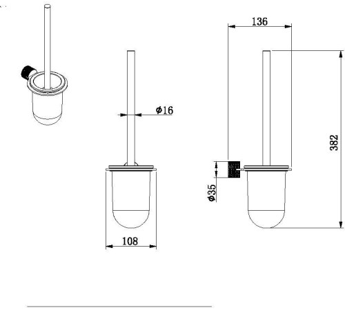 Ершик для унитаза Allen Brau Priority 4.0 6.31С09-31 черный матовый
