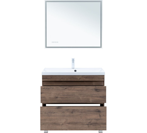 Тумба под раковину Aquanet Нота New 90 напольная, дуб веллингтон табак