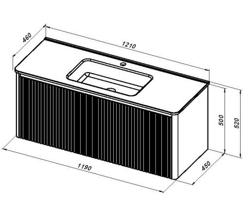 Тумба под раковину Allen Brau Gravity 120 1.370019.BGM синий матовый