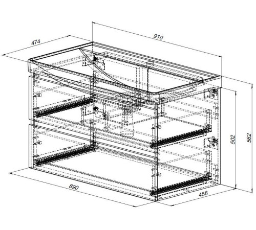 Тумба под раковину Aquanet Вега 2.0 90 маренго