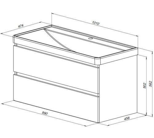 Тумба под раковину Aquanet Вега 2.0 100 маренго