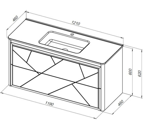 Тумба под раковину Allen Brau Paris 120 1.360003.BGM синий матовый