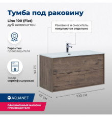 Тумба под раковину Aquanet Lino 100 (Flat) дуб веллингтон