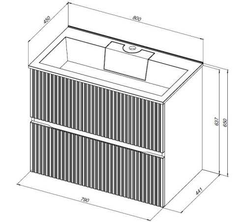 Тумба под раковину Aquanet Джейн 80 маренго