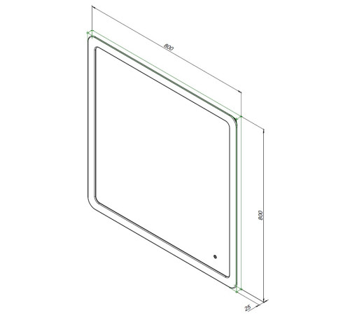 Зеркало Aquanet Ирис 80 с подсветкой LED