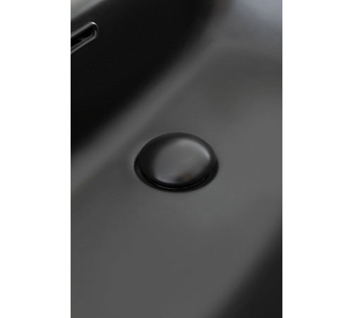 Донный клапан Aquanet черный матовый, с переливом