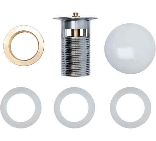 Донный клапан Aquanet белый, с переливом