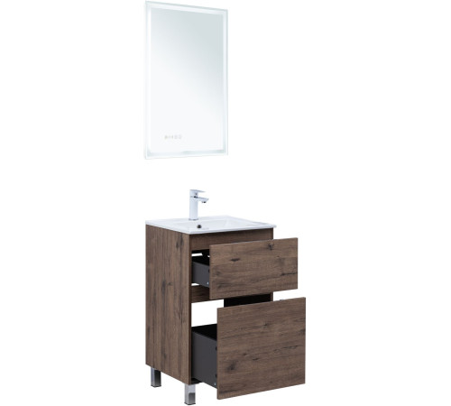 Тумба под раковину Aquanet Алвита New 50 напольная, дуб веллингтон табак