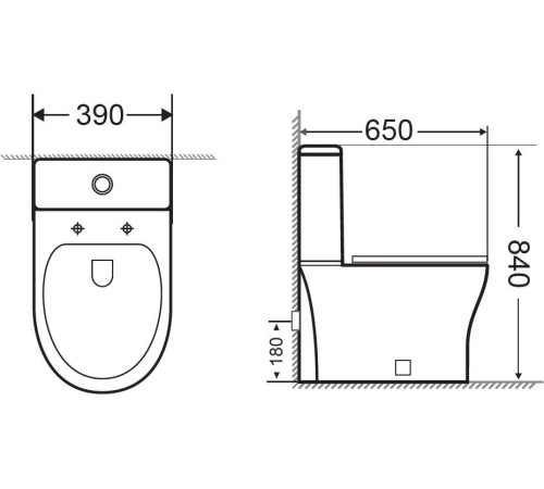 Сливной бачок Aquanet Roll 2-C-1 CL-12289-1