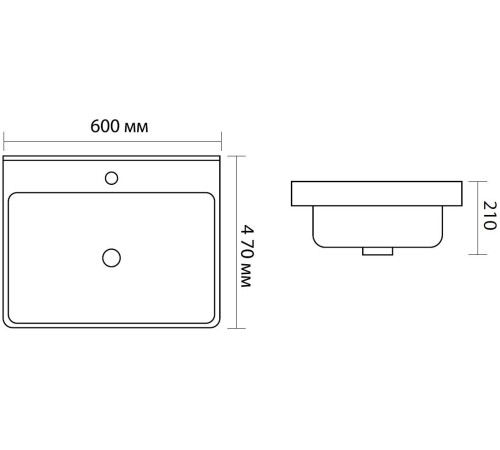 Раковина Aquanet Ирис 60 черная матовая
