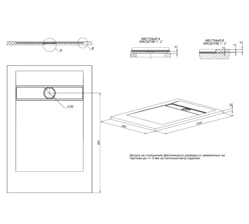 Душевой поддон Allen Brau Infinity 120x80 8.21002-BGM синий матовый