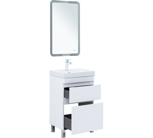 Тумба под раковину Aquanet Слим 50 напольная, белый сатин