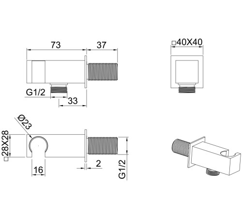 Шланговое подключение для душа Allen Brau Infinity 5.21017-31 черный матовый