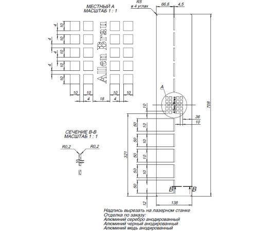 Накладка для сифона Allen Brau Infinity 8.210N4-60 медь браш