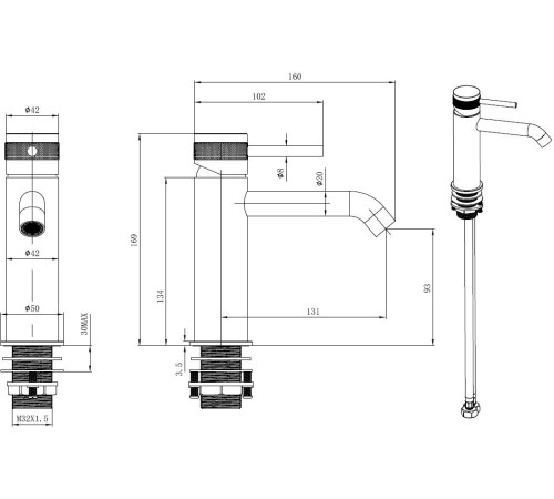Смеситель для раковины Allen Brau Priority 5.31A01-00 хром