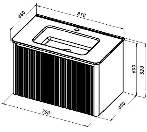 Тумба под раковину Allen Brau Gravity 80 1.370017.BGM синий матовый